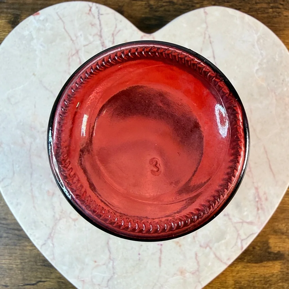 Red Glass Vase, High 9”